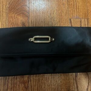 Jimmy Choo Black satin oversized clutch bag handbag purse